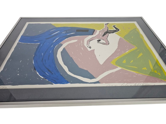 Han Klinkhamer - Senza titolo - serigrafia - Olanda - 1988, Arte, Vetro, Metallo, Blu, Vintage (foto 2 di 5)