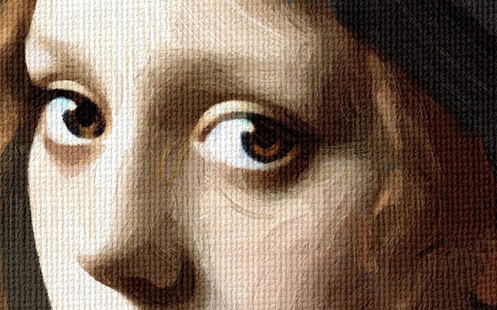 Image 1 of "Girl with a Pearl Earring" Johannes Vermeer / Acrylic painting on canvas 60x60cm