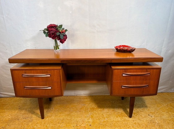 Image 1 of Mid-Century Retro Vintage Teak Desk / Dressing Table by G Plan – Fresco Range 1960.  Designed by Victor Wilkins • Afromosia Edge