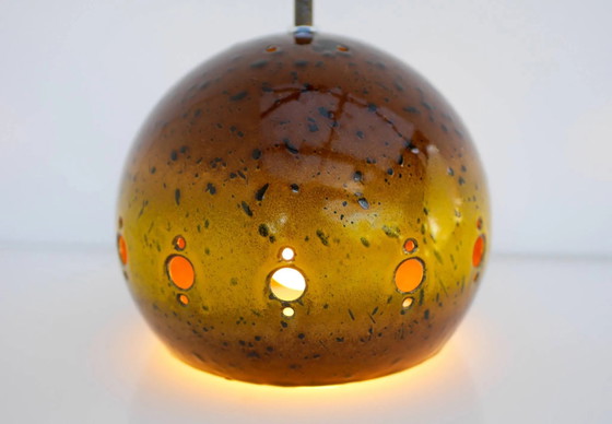 Image 1 of Suspension vintage émaillée attribuée à Hustadt Leuchten, années 1970