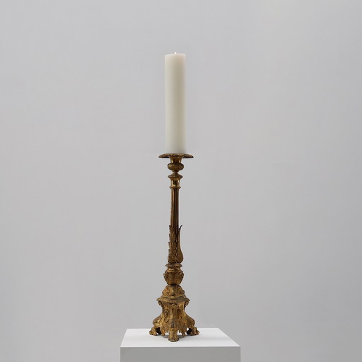Large 18th century bronze and copper church candle holder, France