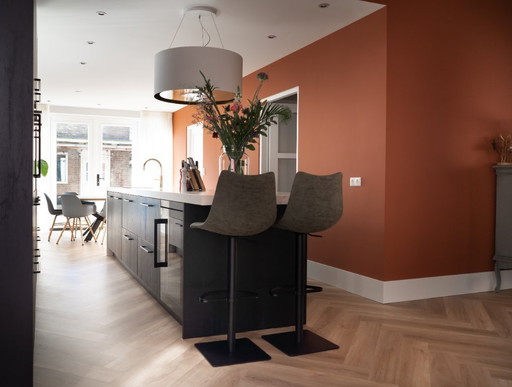 Set di 2 sgabelli da bar regolabili – in similpelle verde muschio – ideali per l'isola della cucina