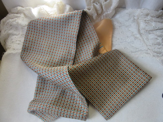 Vintage Long Silk Scarf Unisex Festive season, Decorative Objects, Beige (photo 4 of 5)