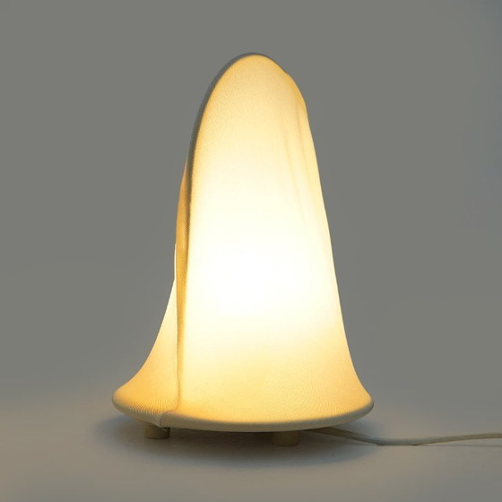 Image 1 of Lámpara de sobremesa con pantalla de tela, años 70