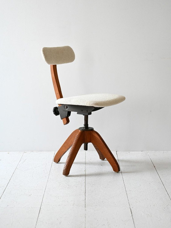 Image 1 of 1920s Scandinavian Oak Swivel Office Chair
