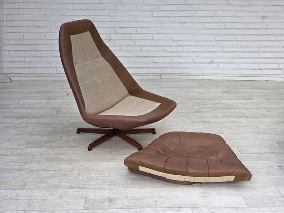 Fauteuil lounge pivotant réglable, design danois Madsen & Schubell, années 1970 – Leather, Metal (photo 11 of 19)