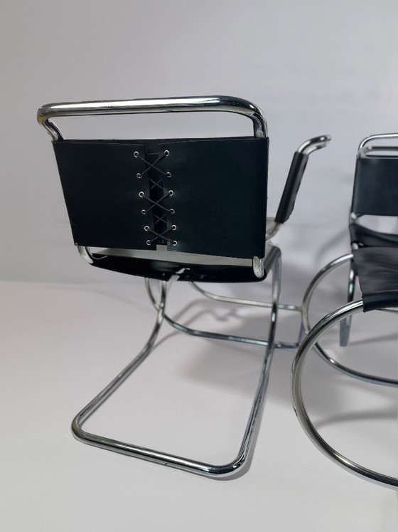 Image 1 of Set of 6 MR10 Dining Chairs — Ludwig Mies van der Rohe, attr. Knoll, c. 1970s