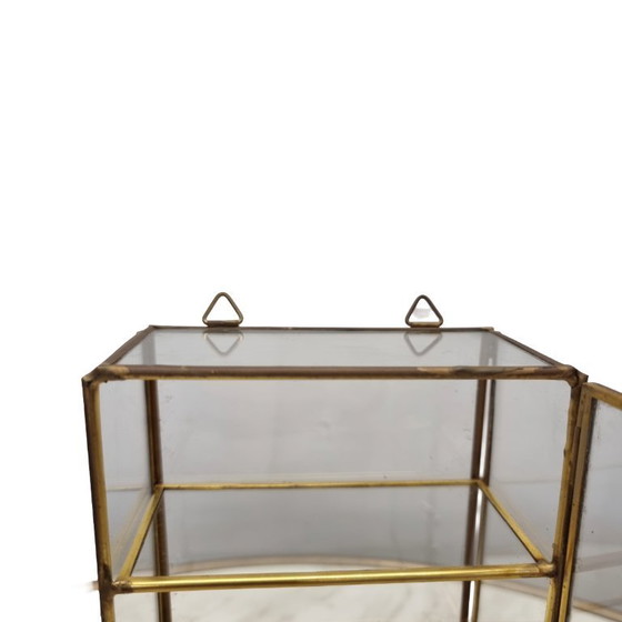 Image 1 of Hollywood Regency brass display cabinet