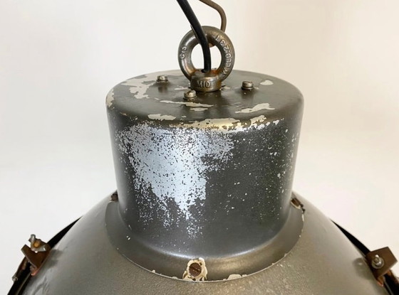 Image 1 of Lampada industriale in alluminio con copertura in vetro, anni '60