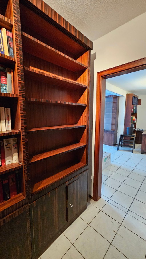 7 estanterías Art Déco de ébano de Makassar