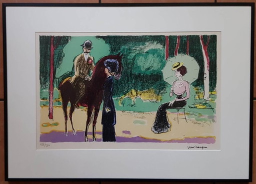 Kees van Dongen (1877) Farblithographie „Meeting Woods“ Ges Gen