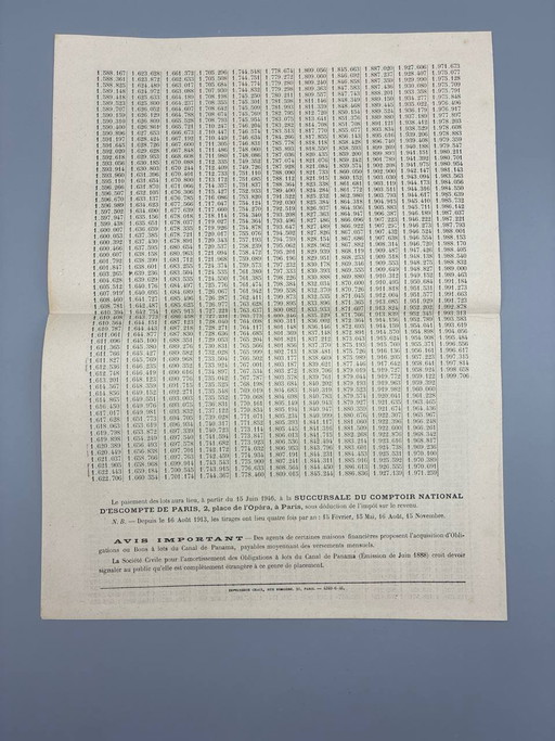 Lot of 6 Panama Canal drawing booklets, bonds and lottery bonds, – giclee prints, Paper (photo 2 of 6)