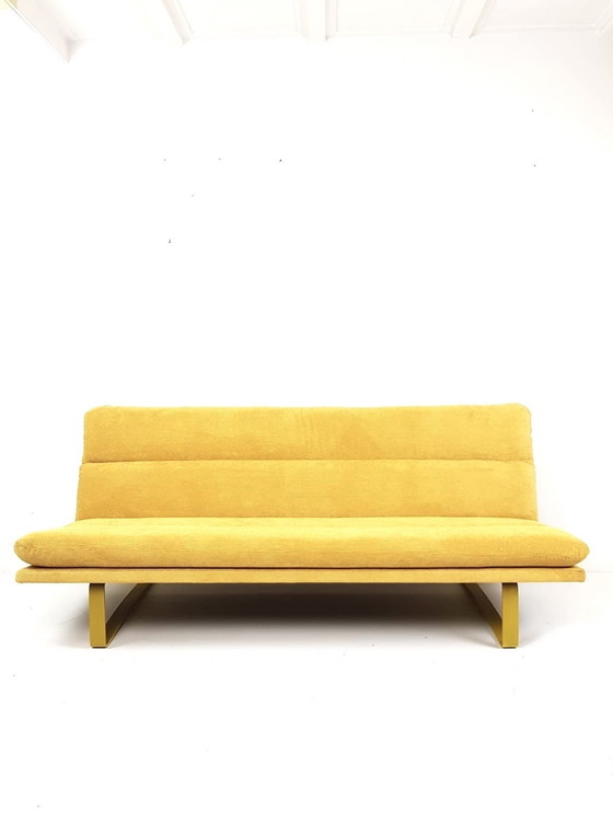 Image 1 of Vintage Artifort Kho Liang Le three-seater sofa, newly upholstered in yellow