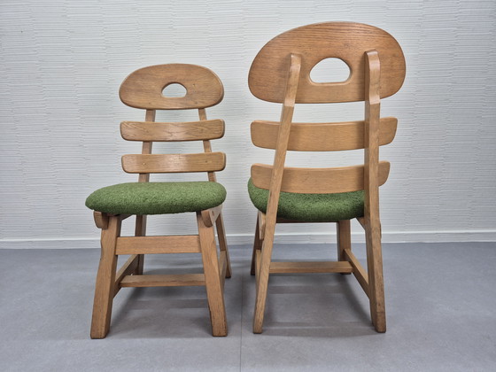 Image 1 of Set brutalista (6) sedie. Sedia da pranzo spagnola a 'spina di pesce'.