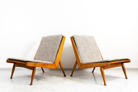 Mid Century Armchairs By Marian Grabinski, KFM, Poland, 1960s – Krakowskie Fabryki Mebli, Textile, Wood (photo 3 of 23)