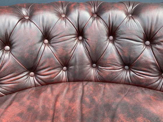 Image 1 of Canapé d'angle Chesterfield rouge bordeaux