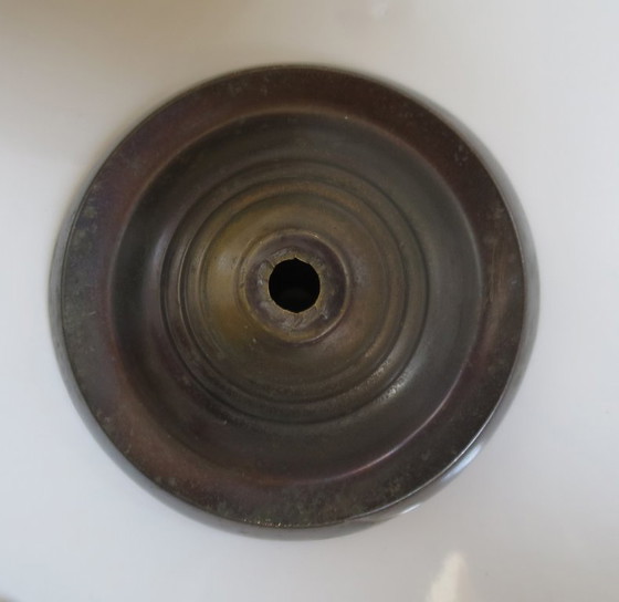 Image 1 of Hanglamp Art Deco glas bruin wit zeshoekig hexagonaal