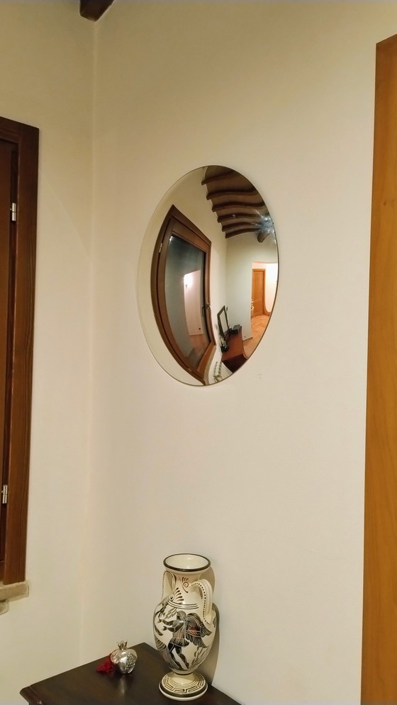 Image 1 of Handgesilberter konvexer Spiegel - Silber, Bronze oder geräuchert, glatt oder antikisiert