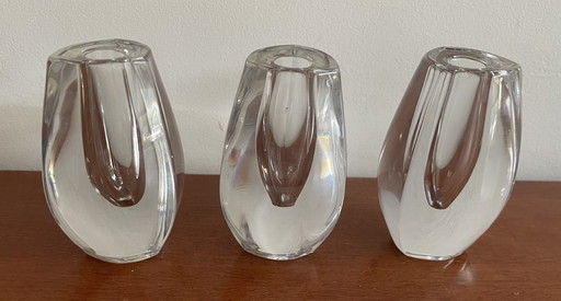 FM Marcolin (Austria) - Three designer crystal candlesticks