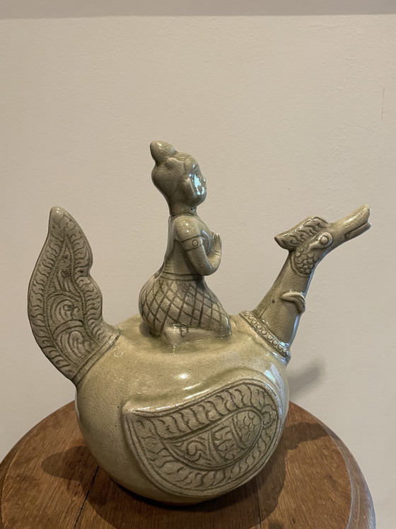 Image 1 of Celadon-glazed kendi