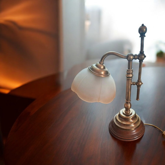 Image 1 of Bureaulamp vintage messing 
