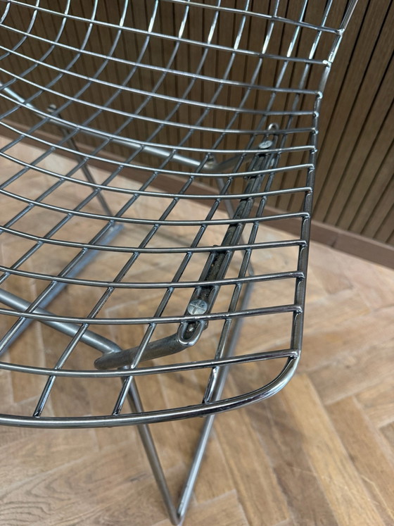 4x Knoll Bertoia Side Chair Chrom, Esszimmerstühle, Metall, Stoff, Beige (Foto 6 von 8)
