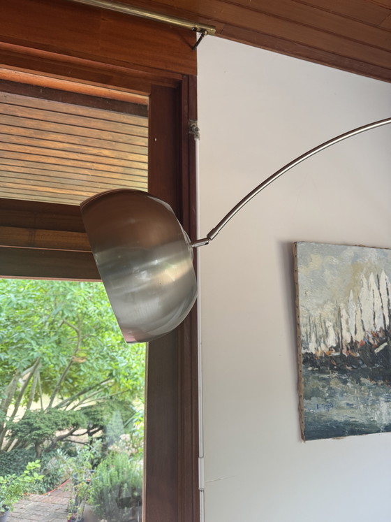 Image 1 of XXL vintage design arched floor lamp – In the style of the Castiglioni brothers – 1970s