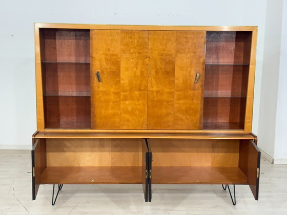 Image 1 of Buffet haut / meuble bar / vaisselier / vaisselier / armoire style années 50
