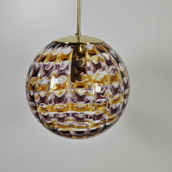 Image 1 of Lampada a sospensione vintage italiana in vetro