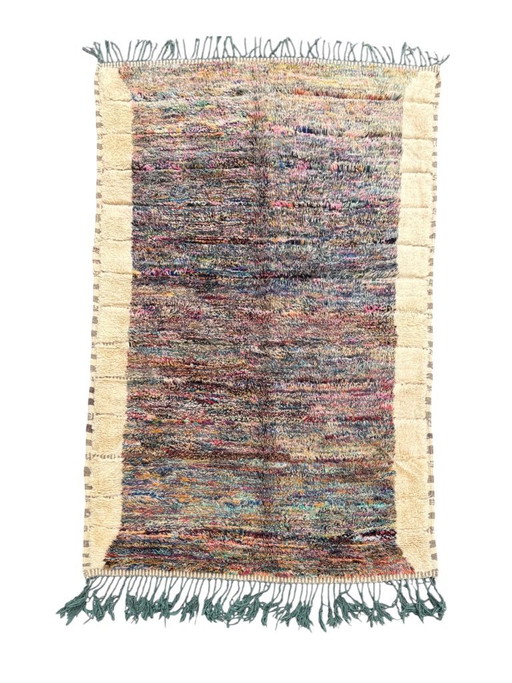 Beni Ourain Moroccan Rug 200x320 cm – Handwoven Wool Area Rug, Moroccan Geometric Berber Carpet for Living Room