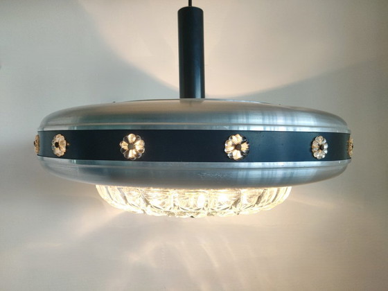 Vintage Mid-Century Space Age UFO Pendant Lamp/ Aluminum & Cut Glass (1960s/1970s) – Ceiling lights, Other (photo 3 of 27)