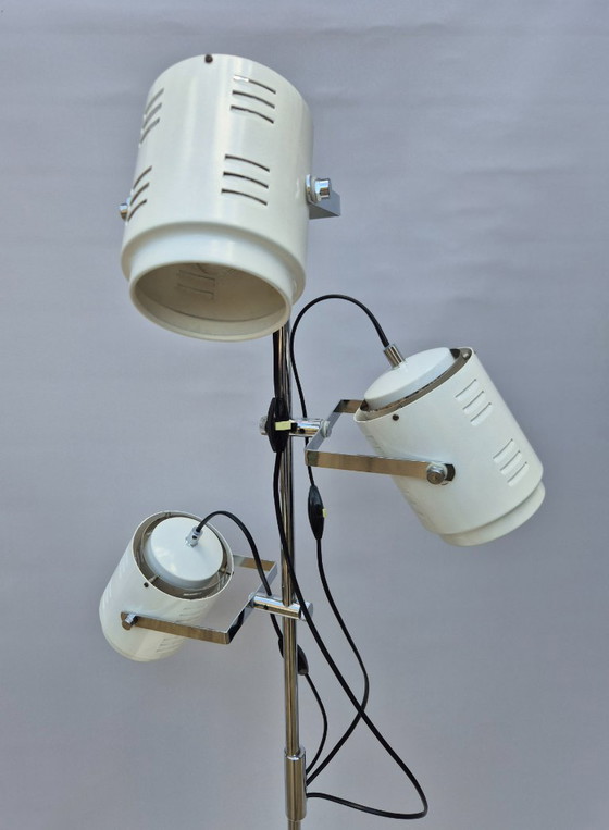Image 1 of Vintage vloerlamp - Herda | 3 spots met lamellen - Jaren 70