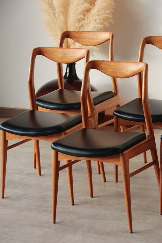 Image 1 of Set of 6 Vintage Scandinavian Teak Chairs – 1960s