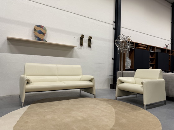 Image 1 of Leolux Felizia Sofa 2.5 Seater & Armchair Senso Egret