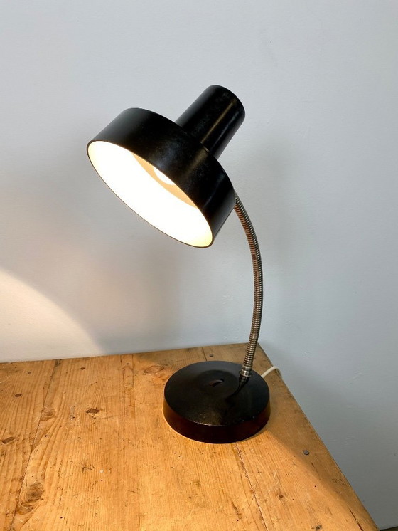 Image 1 of Vintage Black Bakelite Gooseneck Table Lamp, 1960s