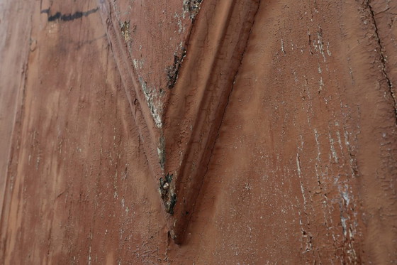 Image 1 of Grote 17e-eeuwse kloosterdeuren in terracotta gelakt eikenhout, Portugal