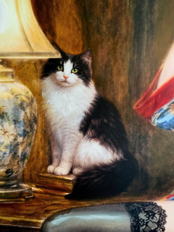 Max-Daniel – Alcove in Black Stockings – Unique Mixed-Media Work – 60x90 cm – Wall decoration, Postmodern (photo 5 of 5)