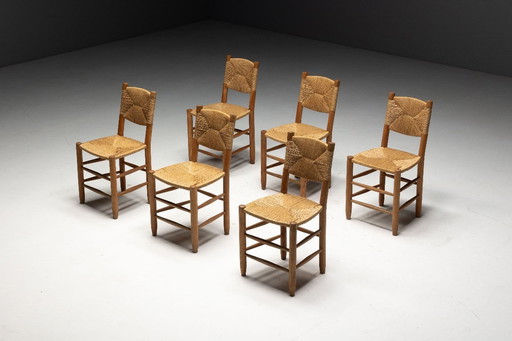 Esstischstühle "Bauche" von Charlotte Perriand für Steph Simon, Frankreich, 1950er Jahre