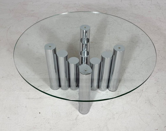 Image 1 of Sculpturale salontafel/salontafel, chroom, van Marco Zanuso, Italië, jaren 70.