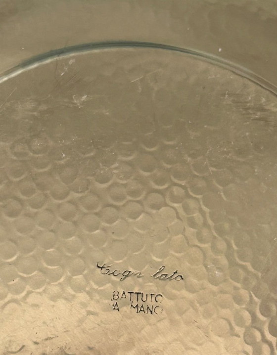 Image 1 of Brocca "Cognolato" con piatto Ottone Battuto a mano 