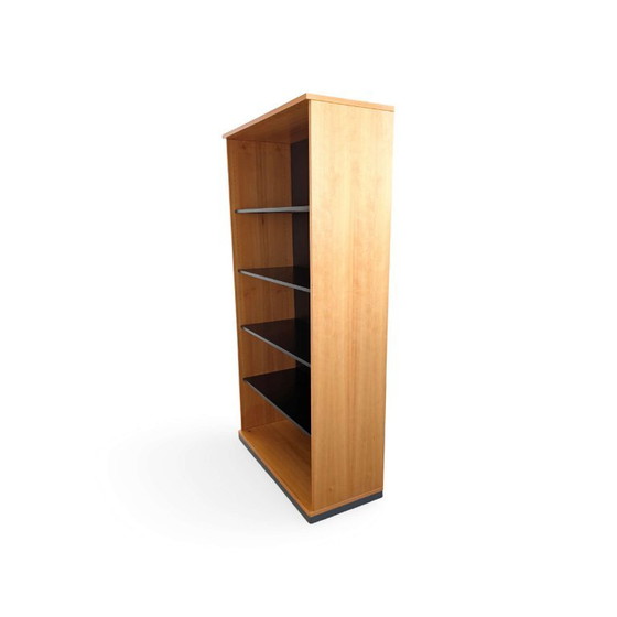 2x Midcentury Bookcase Steelcase mcm Vintage Design Shelf, Metal, Wood, Black (photo 4 of 9)