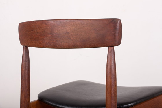 Image 1 of Set of 4 Danish Teak Chairs in Black Skaï by P.E. Jorgensen for Farso Stolefabrik 1960