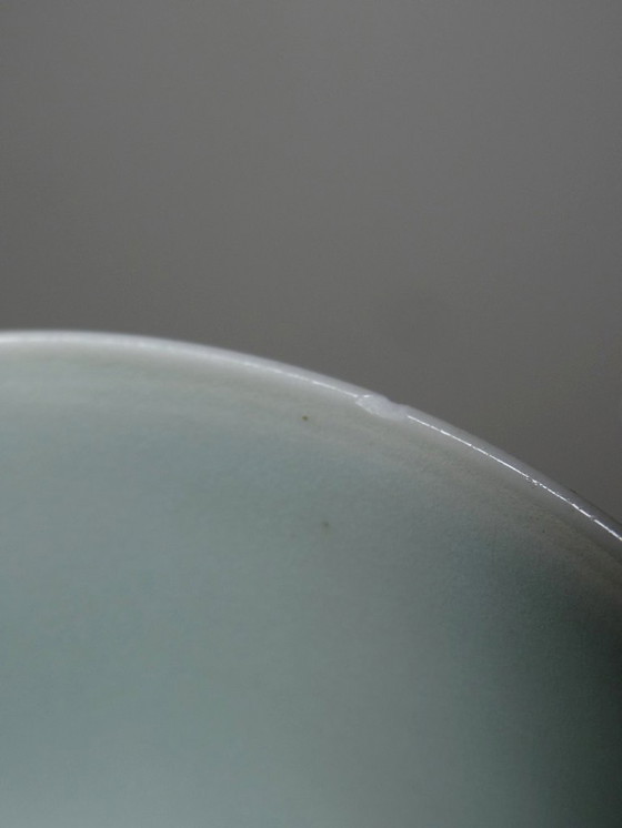 Image 1 of 4 Bols à riz chinois porcelaine céladon vintages années 70-80 reliefs carpes koï