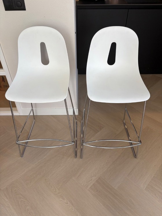 Image 1 of 2x Chairs & More Gotham Barhocker | weiß/grau | Italienisches Design