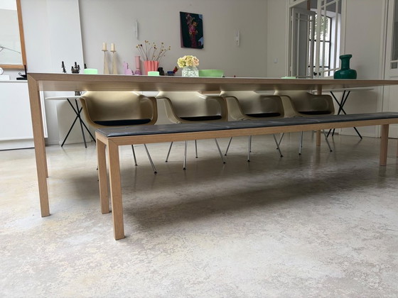 Banc Slim Plus extra long de Bertjan Pot pour Arco, Bois, Cuir, Beige, Modern (photo 8 sur 12)
