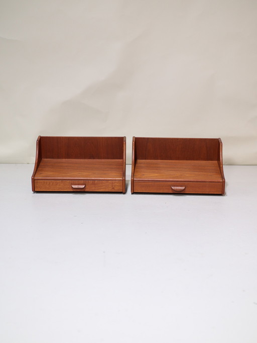 Tables de nuit flottantes Teck Vintage Danois