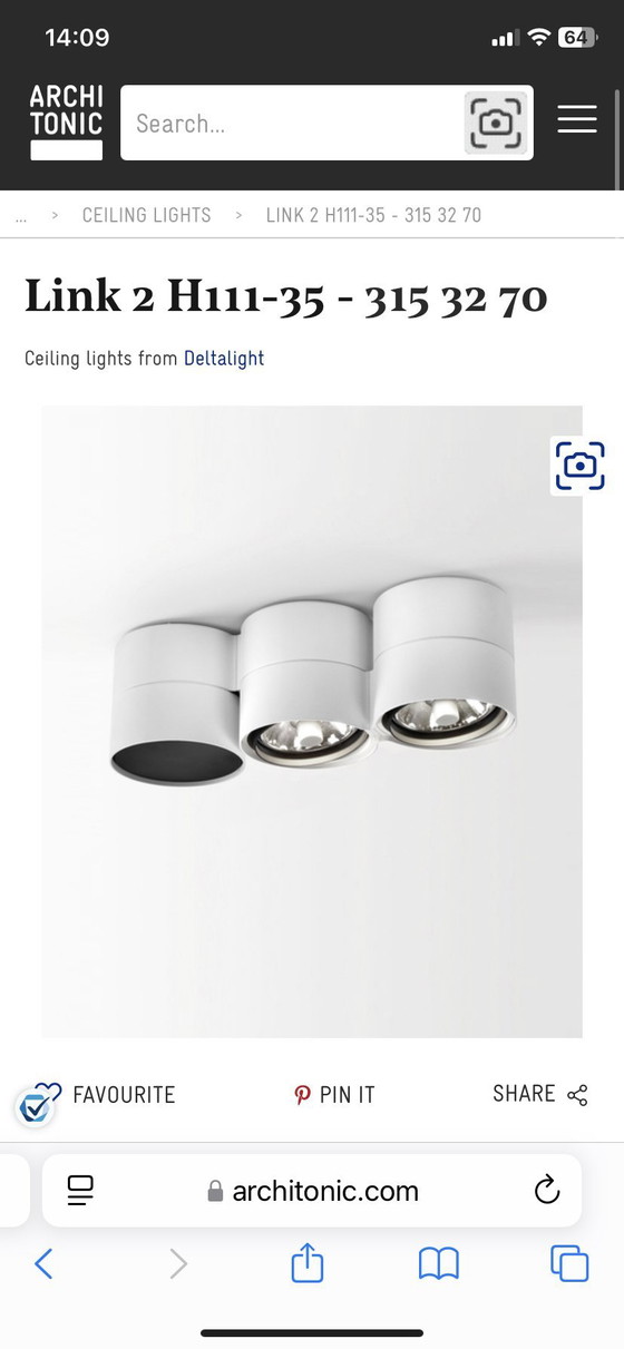 Image 1 of 3x Delta Light Link 311 opbouwspot (3x3 halogeen) (design, wit)