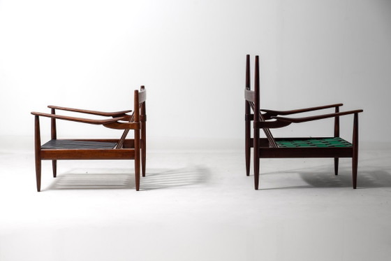 Set di poltrone lounge moderniste di BEKA, anni '60 – Legno, Pelle (photo 7 of 15)