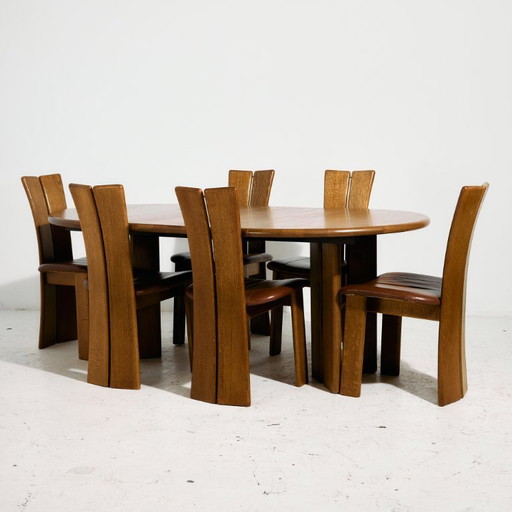 MK11204 CJ Rosengaarden oak dining set, Set of 7