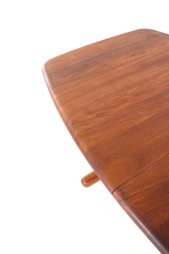 Image 1 of Table de salle à manger rectangulaire ovale à rallonge Holstebro en teck massif